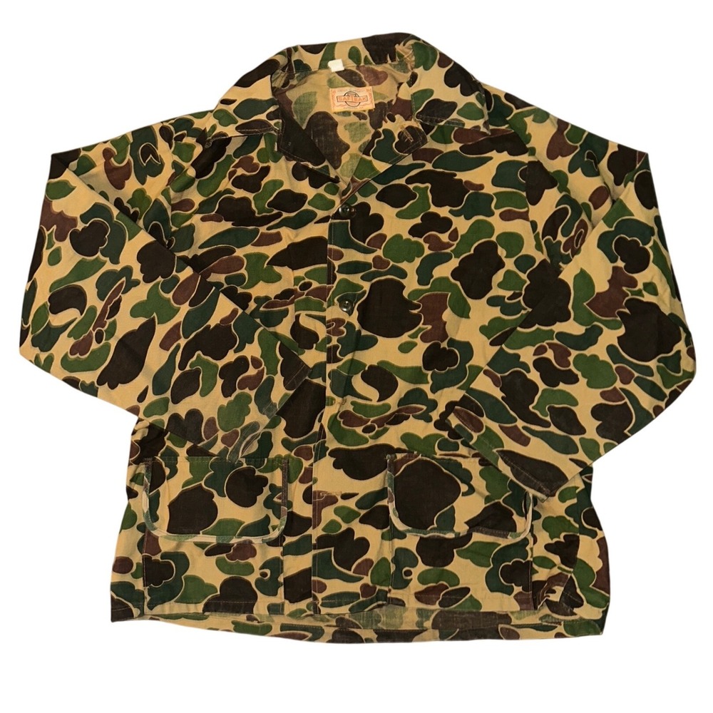 1970's Vintage Saf-T-Bak Duck Hunter Camo Hunting Jacket Water Repellent PA Mens